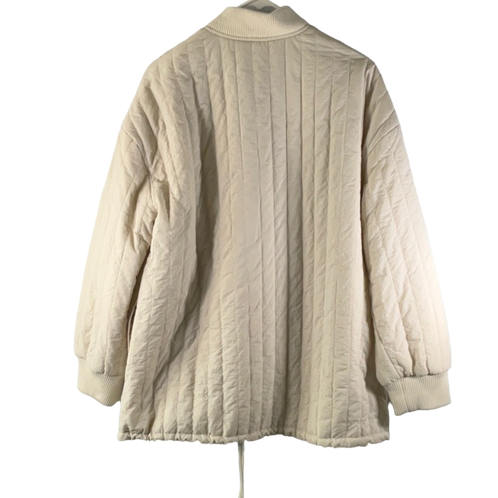 Topshop Cream Bomber Jacket with Quilted Design - Picture 3 of 6